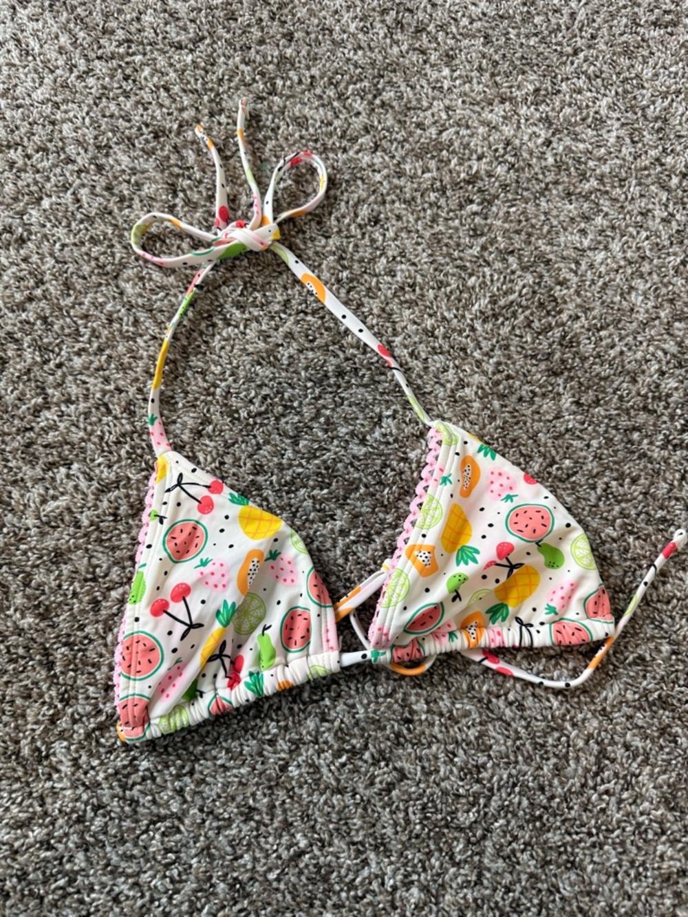 wild fable White Tropical Fruit Print Triangle Bikini Top